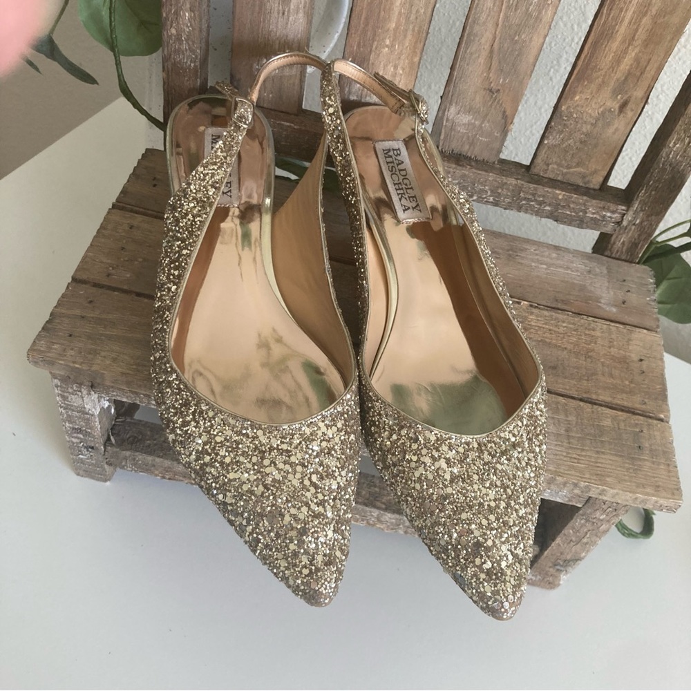 badgley mischka stephanie glitter slingback pump